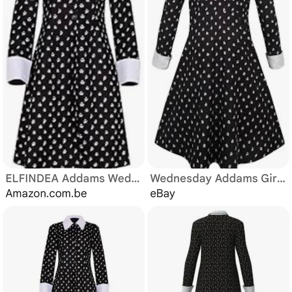 # 0757 + Wednesday TV Series Stylish Black and White Dress - Picture 5 of 9